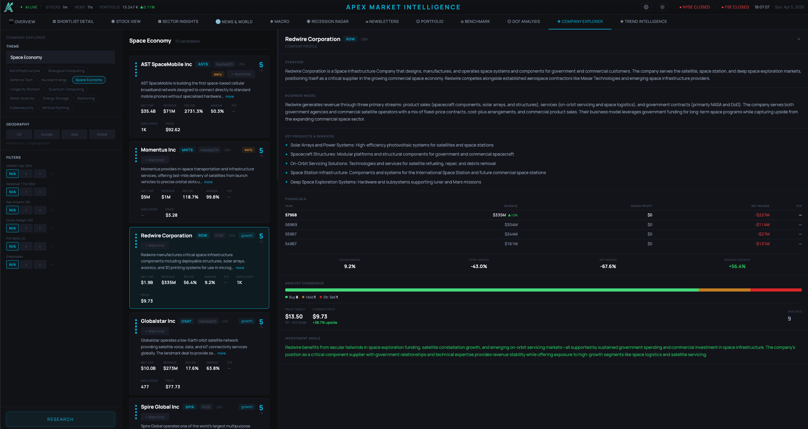Trend-Based Company Finder screenshot